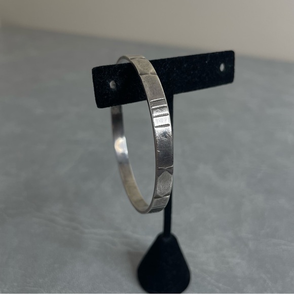 Vintage Jewelry - Vintage Mid-Century North African Silver Bangle Bracelet